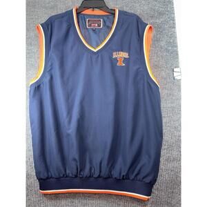 University Of Illinois Colosseum Windbreaker Vest XL NCAA Football Golf Cuff